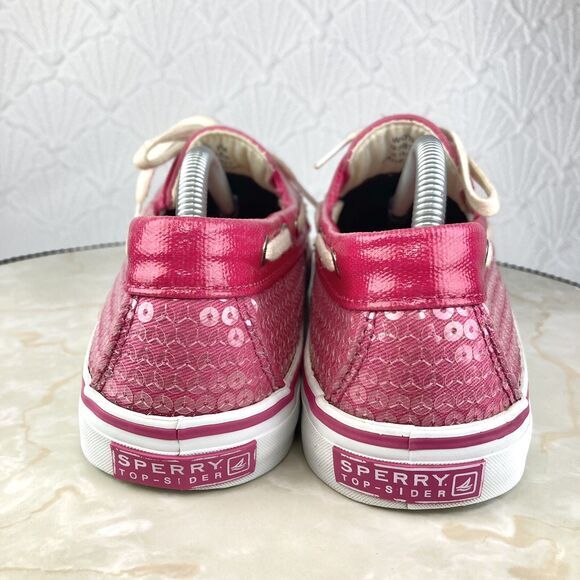 Sperry Shoes Womens 7 Pink Sequin Biscayne Classic Driving Slip On Boat Loafers - Picture 8 of 12